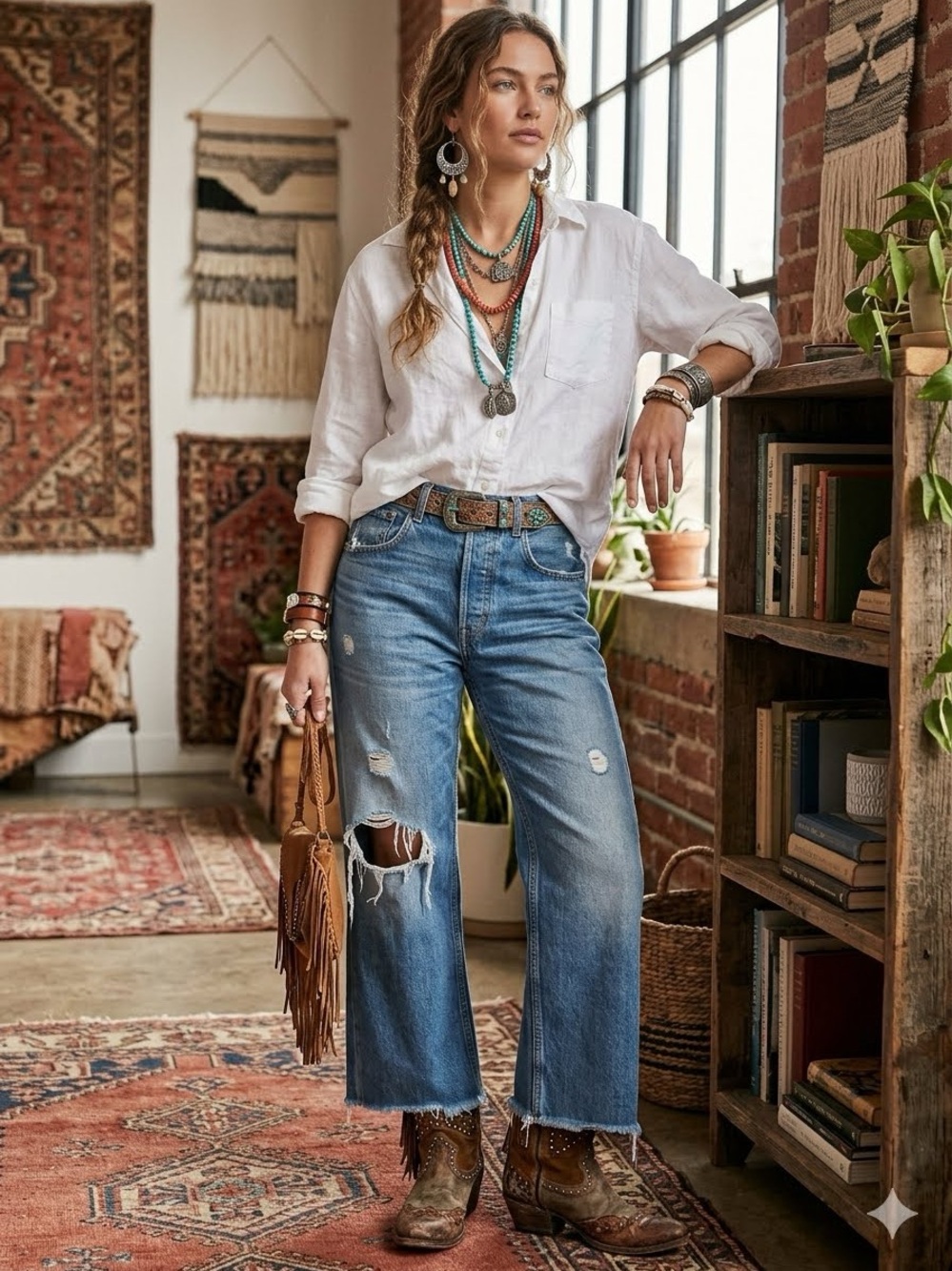 B SIDES Elissa High Wide Jean 31 Distressed